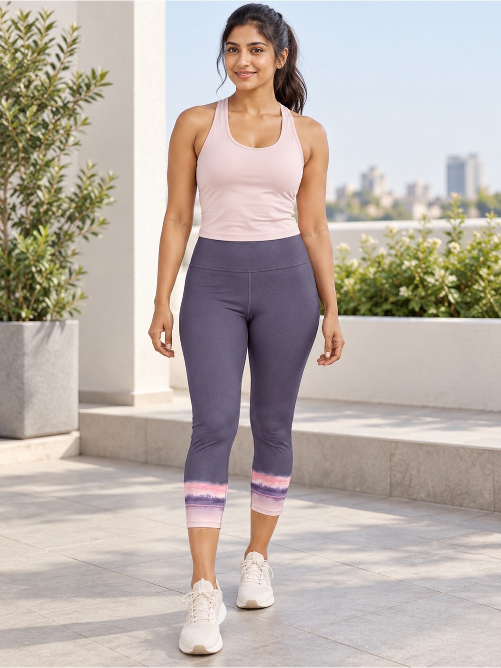 Athleta Purple and Multicolor Leggings